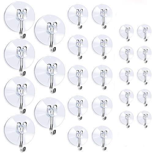 DSMY 27 Pack Suction Cup Hooks Wall Hooks, Home Kitchen Bathroom Wall Towel Robe Hangers, Utility Hooks, Hanging Supplies,Use on Smooth Surface 1