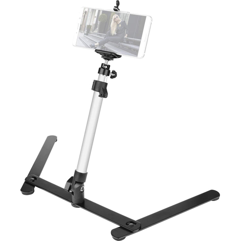 ChromLives Photo Copy Stand Pico Projector Stand with Phone Clamp Overhead Phone Mount Phone Stand Mini Tripod Adjustable Tabletop Monopod Stand Compatible with Smart-Phone Pic Projector