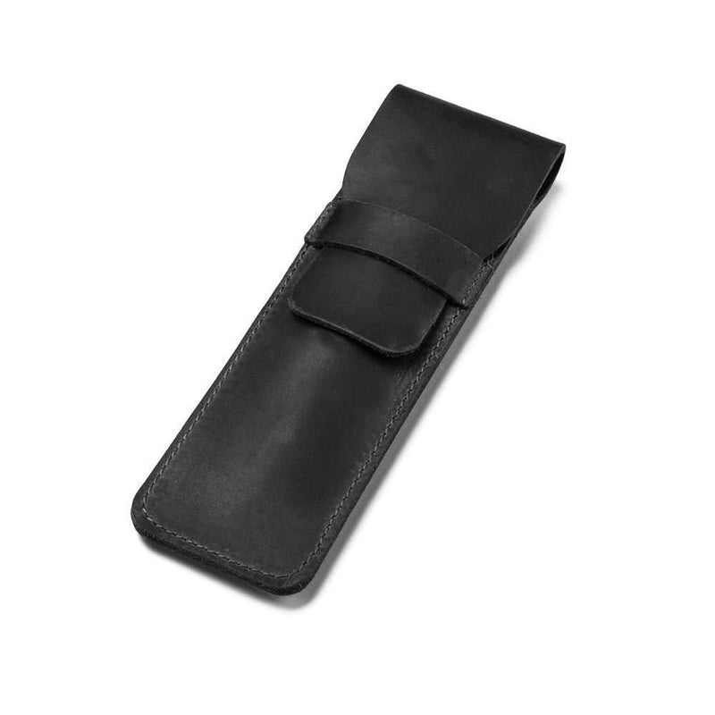 Daimay Leather Pen Case Holder Handmade Fountain Multi Pens Pouch Crazy Horse Leather Pen Protective Sleeve Cover â€“ Black