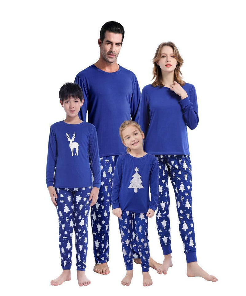 MyFav Matching Family Christmas Pajamas Set Soft Holiday Clothes Sleepwear Christmas Tree Women X-Small