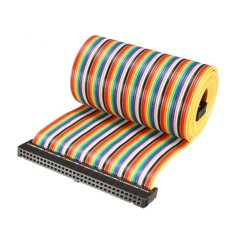 uxcell IDC Rainbow Wire Flat Ribbon Cable 64 Pins 148cm Length 2.54mm Pitch Type-C