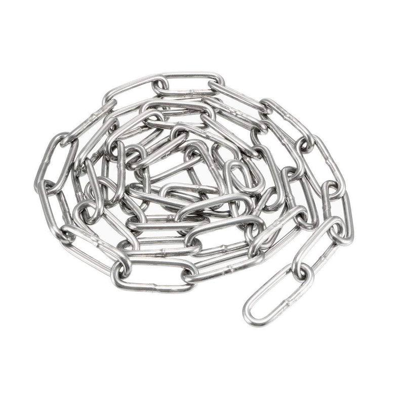 uxcell Stainless Steel 304 Hardened Proof Coil Chain 1m Length 3mm Thickness Zinc Plated 1 Meters