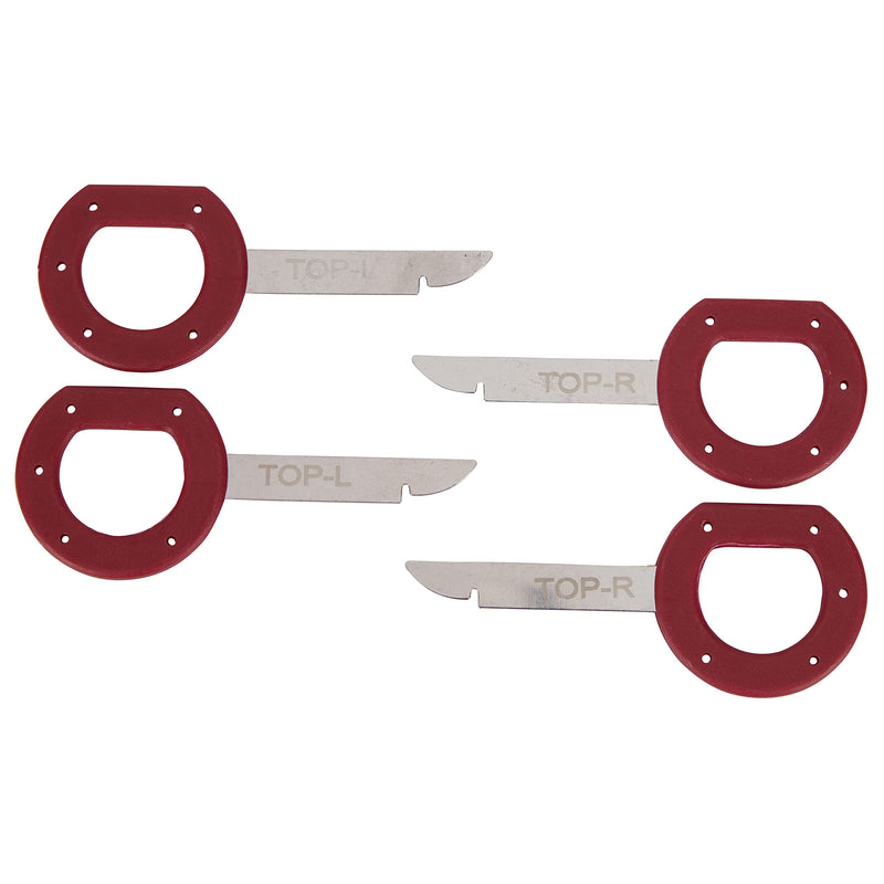 AFA Tooling Radio Removal Tool for Ford, Volkswagen - VW, Mercedes, and Audi | Easy Grip Handles and Stiff Blades | Stereo Single and Double DIN Replacement Key for 1C0-051-530, T87P-19061-A 4pcs red