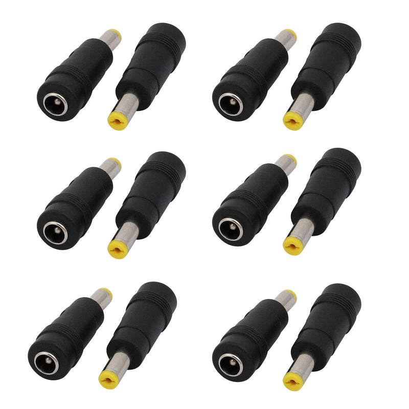 XMHF DC Power Converter Plug, 5.5mm x 1.7mm Male Connector to 5.5mm x 2.1mm Female Jack Adapter 12pcs