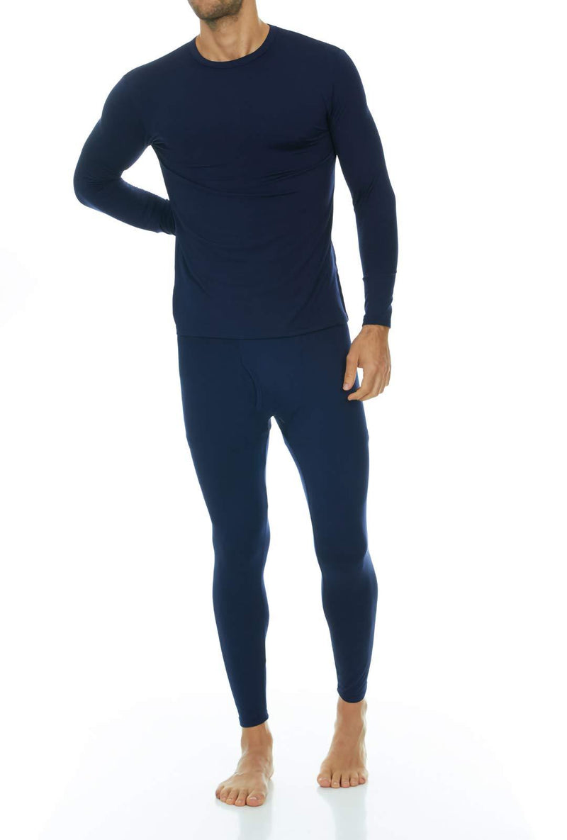 Thermajohn Men's Ultra Soft Thermal Underwear Long Johns Set with Fleece Lined X-Small Navy