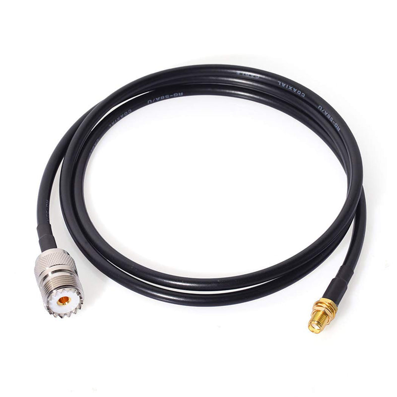 Bingfu Ham Radio Antenna Adapter SMA Female to UHF SO239 Female RG58 Coaxial Jumper Cable 1m 3 feet for Handheld Ham Two Way Radio Walkie Talkie Kenwood Wouxun Baofeng BF-F8HP UV-5R UV-82 BF-888S GT-3 3.3 feet / 1m Cable