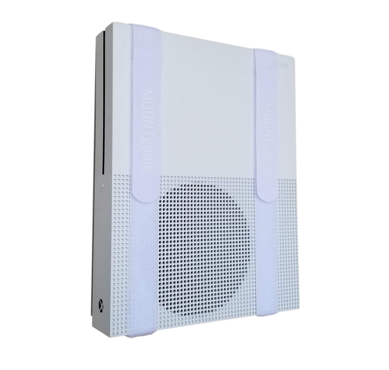 The All-in Wonder Mount by Mount Genie (1-Pack): The Easiest Wall Mount for All Components Routers Modems Xbox Playstation DVRs | One Size Fits All | Stronger for 2021 | Home and Business (White) White, 1-Pack
