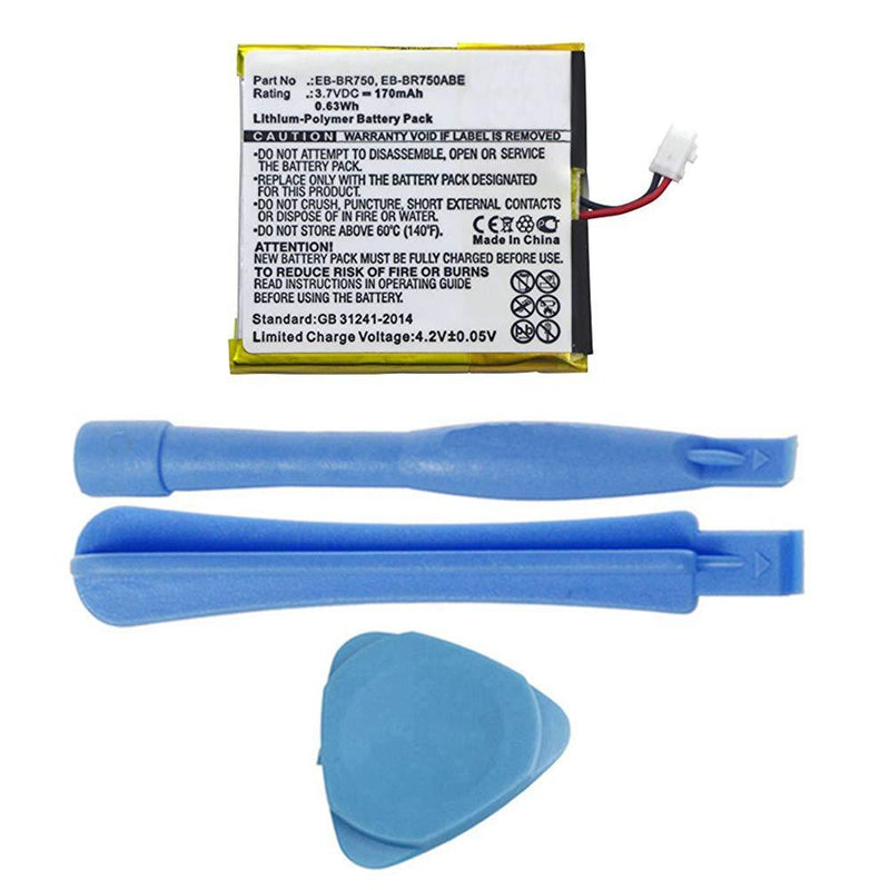MPF Products 170mAh EB-BR750, EB-BR750ABE Battery Replacement Compatible with Samsung Galaxy Gear S R750, SM-R750 Smartwatch with Installation Tools