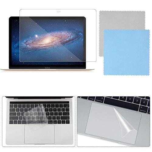 Full Protection Kit Compatible with 13 inch New MacBook Pro with Touch Bar, SourceTon Keyboard Cover, Screen Protector, Trackpad Protector, w/ Free Cleaning Cloths (Model Number A1706，A1989，A2159)