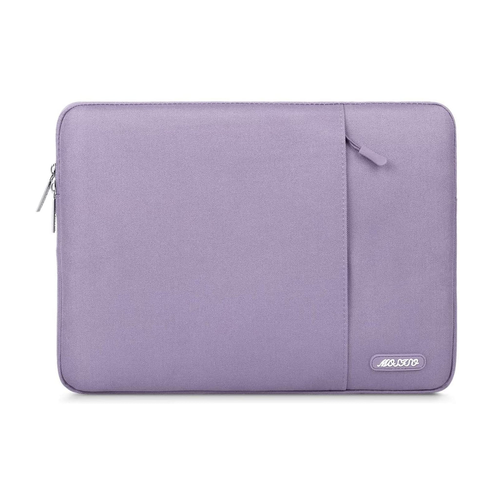 MOSISO Laptop Sleeve Bag Compatible with MacBook Air/Pro Retina, 13-13.3 inch Notebook,Compatible with MacBook Pro 14 inch 2021 2022 M1 Pro/Max A2442,Polyester Vertical Case with Pocket, Light Purple 13.3-inch