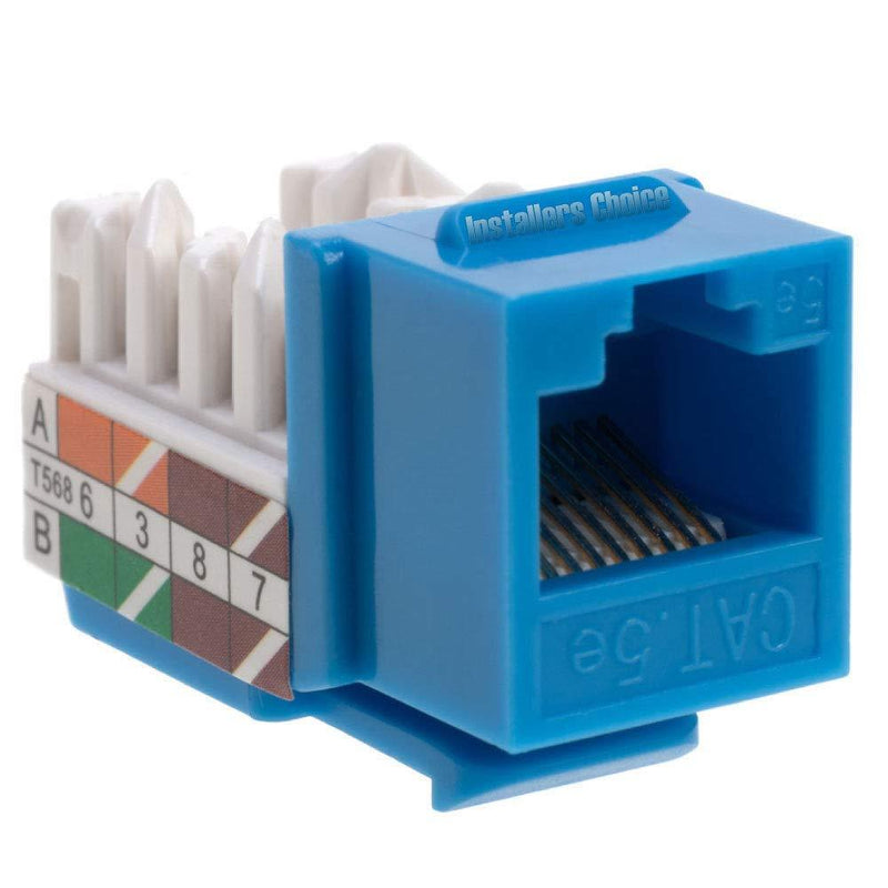 Cat5 RJ45 Keystone Jack Cat5e Punch-Down Network Blue (50 pcs) 50 Pack