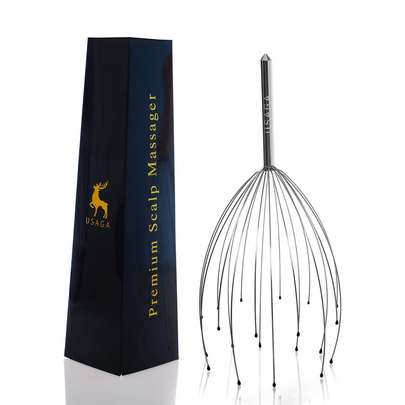 USAGA Head Massager Scalp Scratcher 20 Fingers Head Scratcher for Head Body Relaxing