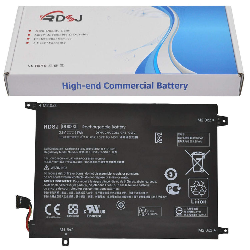 DO02XL Battery Compatible HP Pavilion X2 10 Series x2 10-j024tu 10-j025tu 10-n013dx 10-n030ca 10-n20no 10-n20ns 810749-2C1 810749-421 810985-005 HSTNN-LB6Y HSTNN-DB7E TPN-I121 TPN-I122 3.8V 33Wh