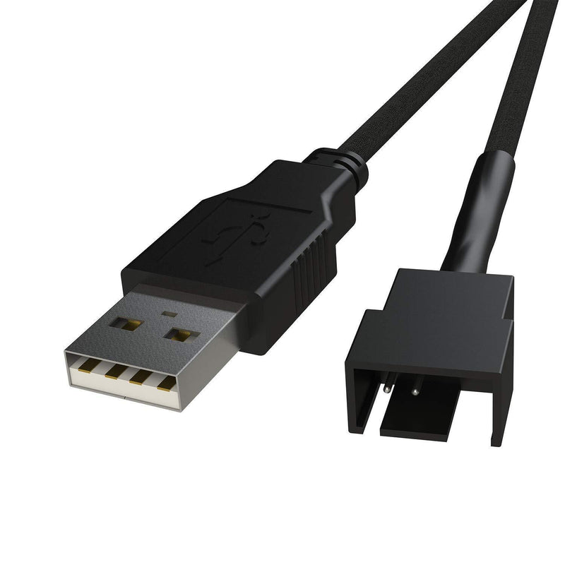 LINKUP - (2 Packs) USB to 3/4-P PWM 5Vâ”ƒCPU/Case Fan Sleeved Power Cable Adapterâ”ƒUSB 2.0, 3.0, 3.1 USB Fan Power (2 Packs)