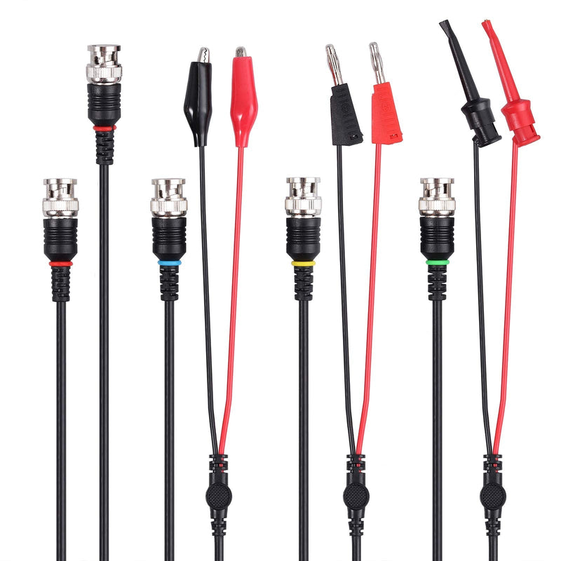 Proster BNC Test Leads Set Oscilloscope Probes BNC to Dual-Head Alligator Clips Leads/BNC to Mini Hook Leads/BNC to Dual Stacking Test Leads/BNC to Dual Coaxial Cable Universial for Oscilloscope