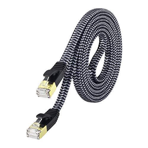 Cat 7 Ethernet Cable 20 ft, MORELECS Nylon Braided Cat 7 Internet Cable 20 ft Ethernet Cable RJ45 Network Cable Cat7 LAN Cable for PC Laptop Modem Router Cable Ethernet 20ft