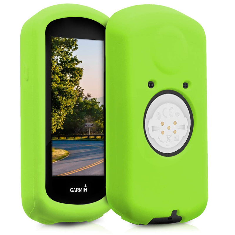 kwmobile Case Compatible with Garmin Edge 1030/1030 Plus - Case Soft Silicone Bike GPS Protective Cover - Black green