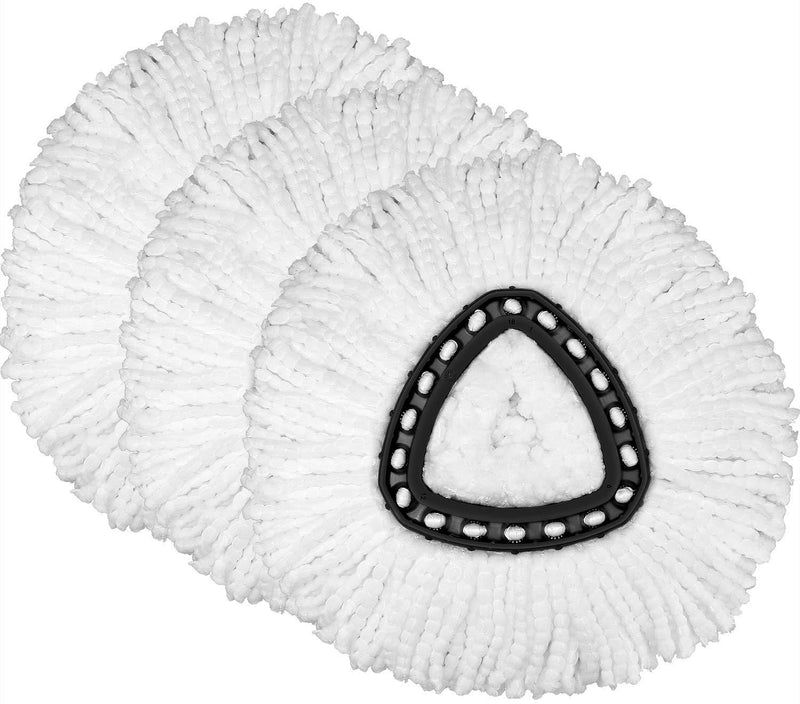 3 Pack Mop Replacement Heads Compatible with Spin Mop, Microfiber Spin Mop Refills, Easy Cleaning Mop Head Replacement