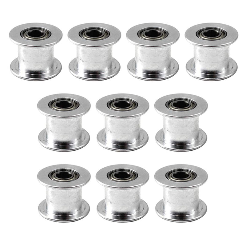 GT2 Idler Pulley Timing Belt Pulley 16 Teeth 3mm Bore for 3D Printer CNC 6mm Width Belt Pack of 10 16 teeth bore 3mm width 6mm(no teeth)