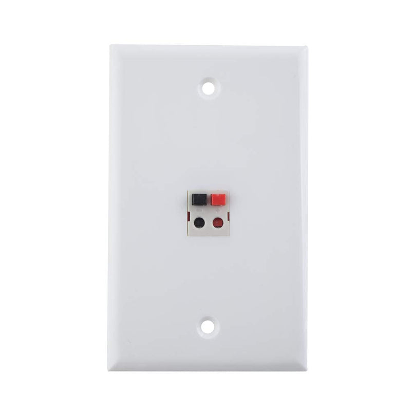 TENINYU 1 Port Speaker Jack Speaker Module Keystone Single Gang Wall Plate Speaker Wall Plate for Home Theater - White (1-Port)