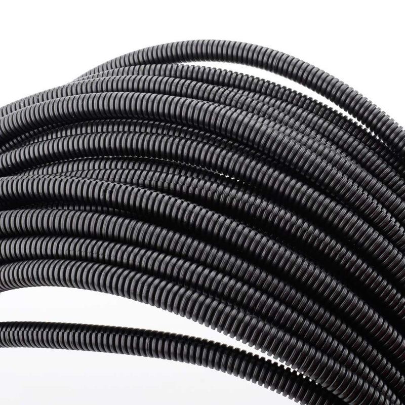 ZhiYo 100 FT 1/4â€ Wire Loom Split Tubing Auto Wire Conduit Flexible Cover 100 FT 1/4â€ Black