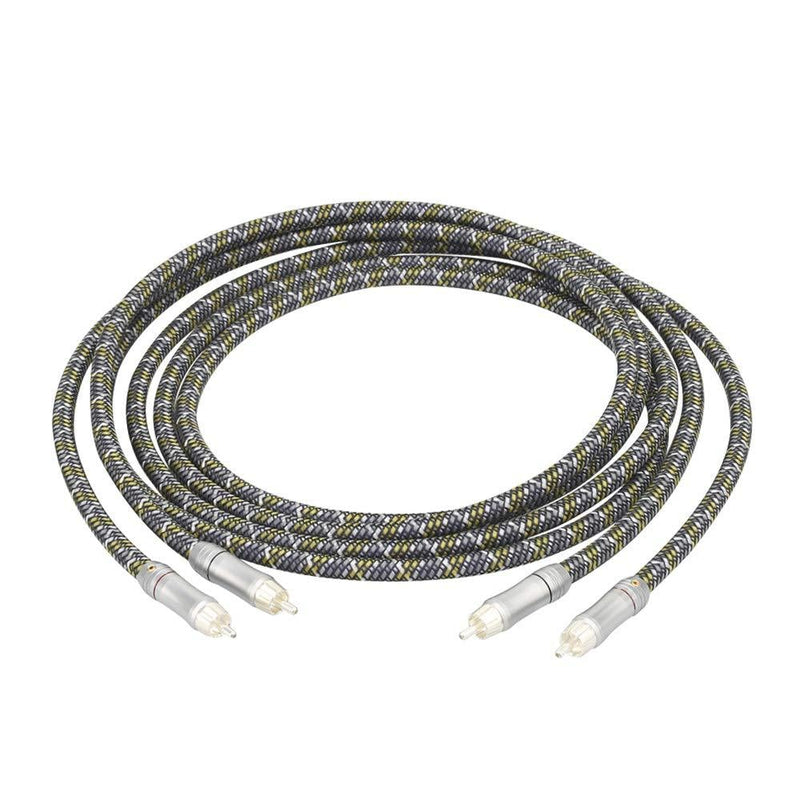 Audiocrast A52 HiFi RCA Male to RCA Male Audio Cable [6N OFC Copper Silver Plated] Home Theater DVD 2RCA Hi-End Interconnect Cable CD Amplifier (3M) 3M