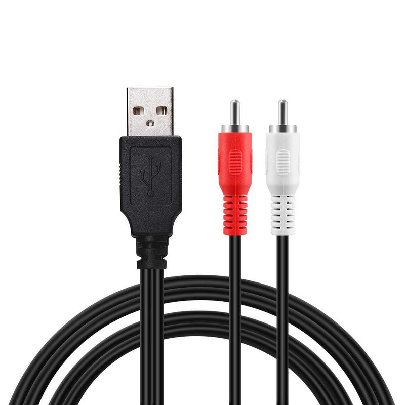 Duttek RCA to USB Cable, USB to RCA Cable,USB 2.0 Male to 2 RCA Male Video AV A/V Converter Camcorder Audio Capture Card Splitter Adapter Cable for TV/Mac/PC (5 Ft/1.5m) usb 2.0 male to rca male