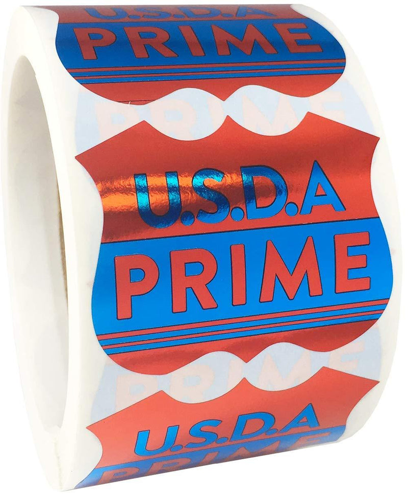 USDA Prime Grocery Store Food Labels 2 x 2 Inch 500 Total Adhesive Stickers