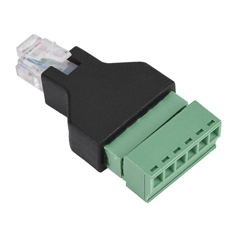 Cable Audio Adapter, Ethernet RJ12 6P6C Male to 6 Pin Screw Terminals Adapter Connector