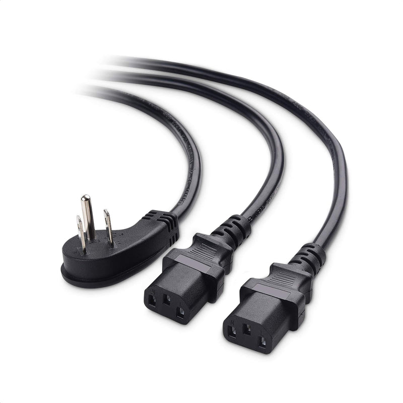 Cable Matters Computer Power Cord Splitter (NEMA 5-15P to 2X IEC C13) - 10 Feet 10 ft