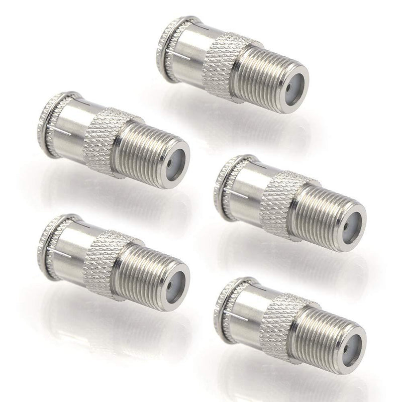 VCE 5-Pack F Type RG6 Male to Female Quick Coax Coaxial Cable Connector Adapter