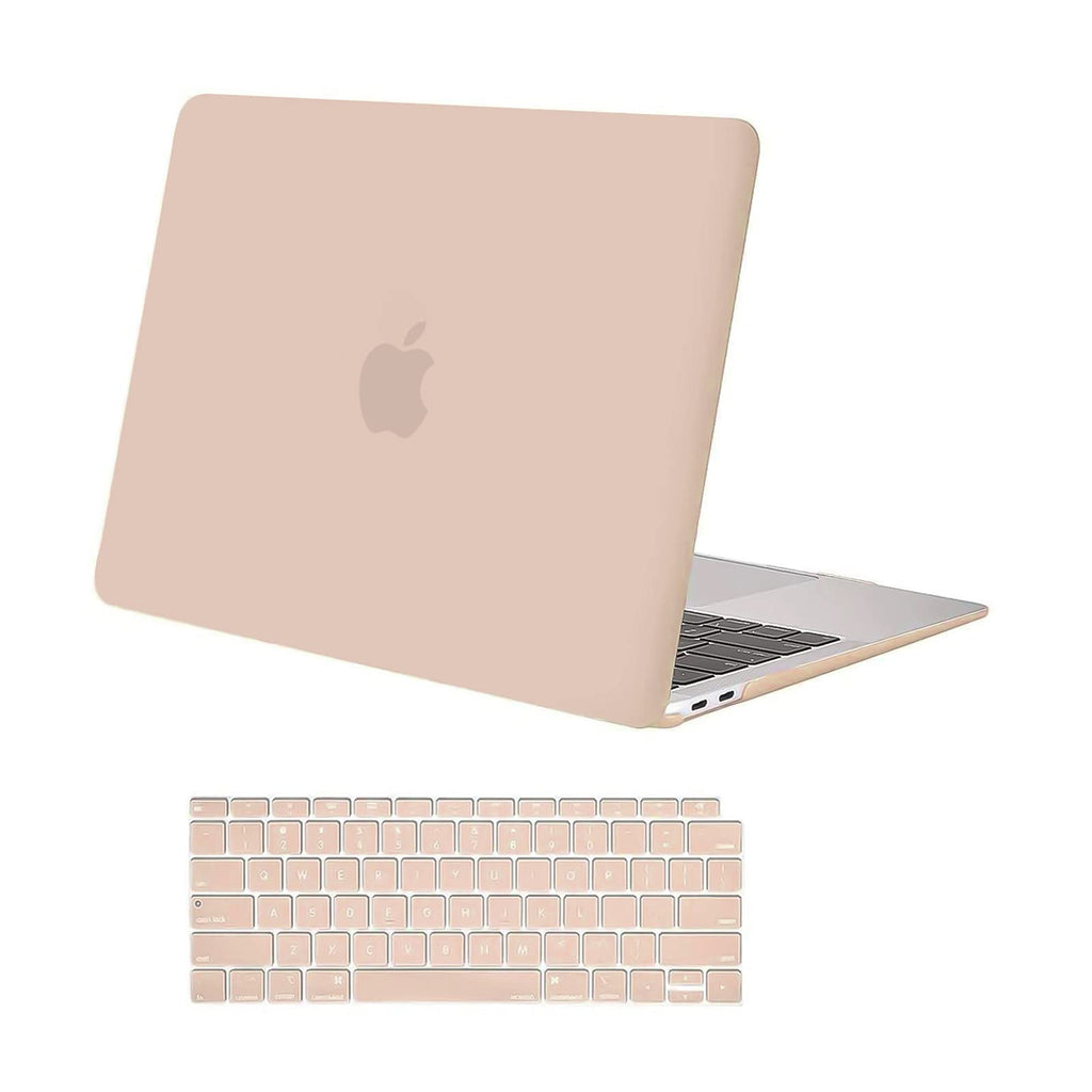 MOSISO Compatible with MacBook Air 13 inch Case 2022 2021 2020 2019 2018 Release A2337 M1 A2179 A1932 Retina Display with Touch ID, Plastic Hard Shell Case & Keyboard Cover Skin, Camel