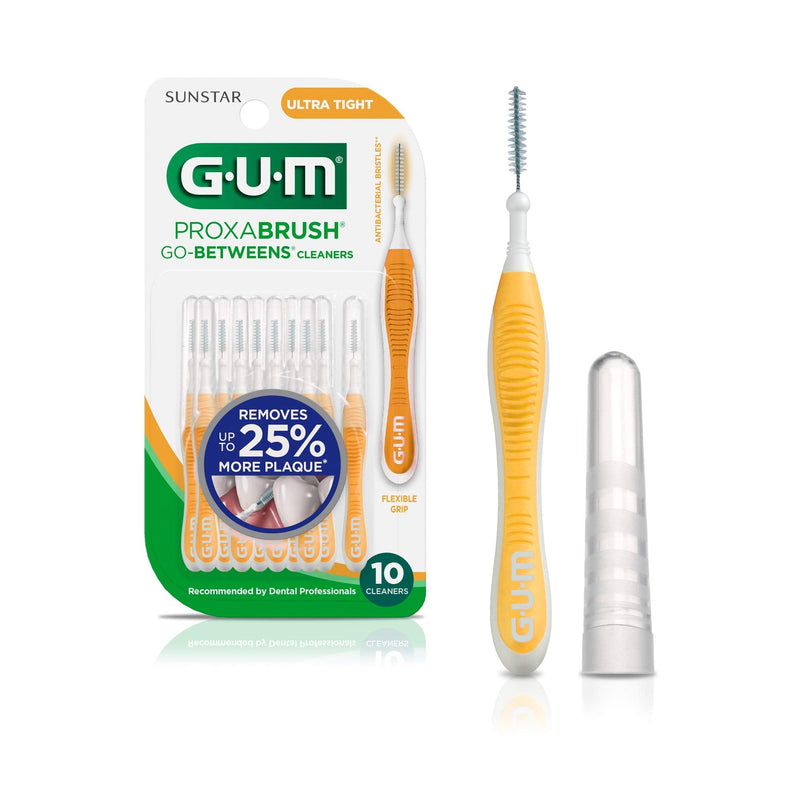 GUM - 10070942002438 Proxabrush Go-Betweens Interdental Brushes, Ultra Tight, Plaque Removal, 10 Count, (Pack of 6) 10 Count (Pack of 6)
