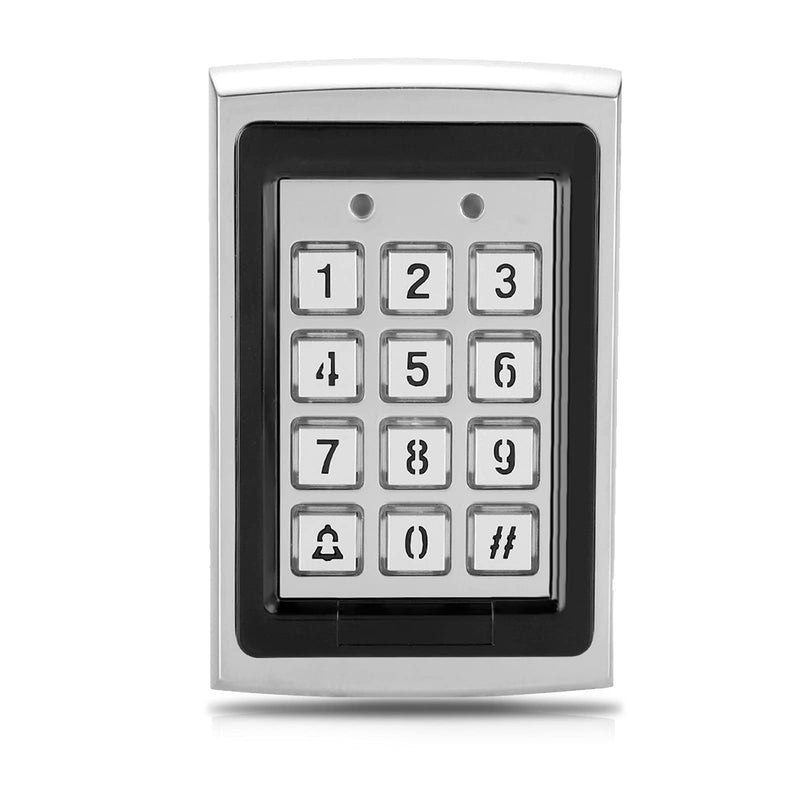 RFID 125KHz Standalone Access Control with Blue Backlit Keypad Support 1000 Users (Silver)