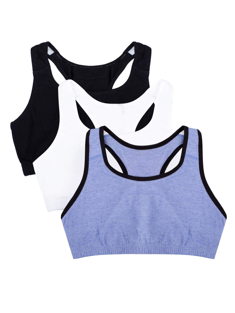 Fruit of the Loom Women's Built Up Tank Style Sports Bra 36 Blue Gem Heather With Black/White/Black Hue