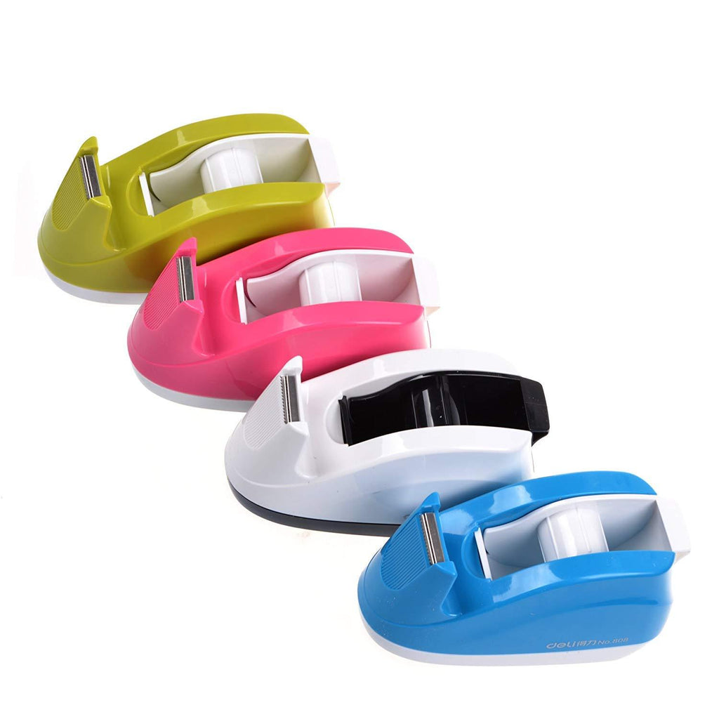 Heavy Duty Tape Dispenser Weighted Base Nonskid Pad for One-Hand Dispensing Color Random