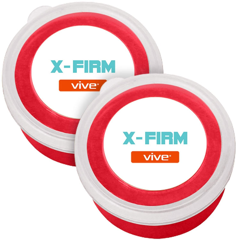 Vive Therapy Putty, Occupational Hand Tools (2 Pack) - Sensory Stress Relief - for Physical Exercise, Finger Pain, Grip Strength, Rehab, Arthritis, Adults, Forearms, Fidgeting, Motor Skills Red (X-firm)