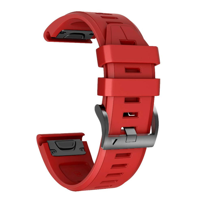NotoCity Compatible Fenix 5X Plus Bands Fenix 7X Sport Silicone Replacement Watch Strap for Garmin Fenix 5X/Fenix 5X Plus/Fenix 6X/Fenix 6X Pro/Fenix 3/HR/Descent MK1/D2 Delta PX/D2 Charlie(Red) Red
