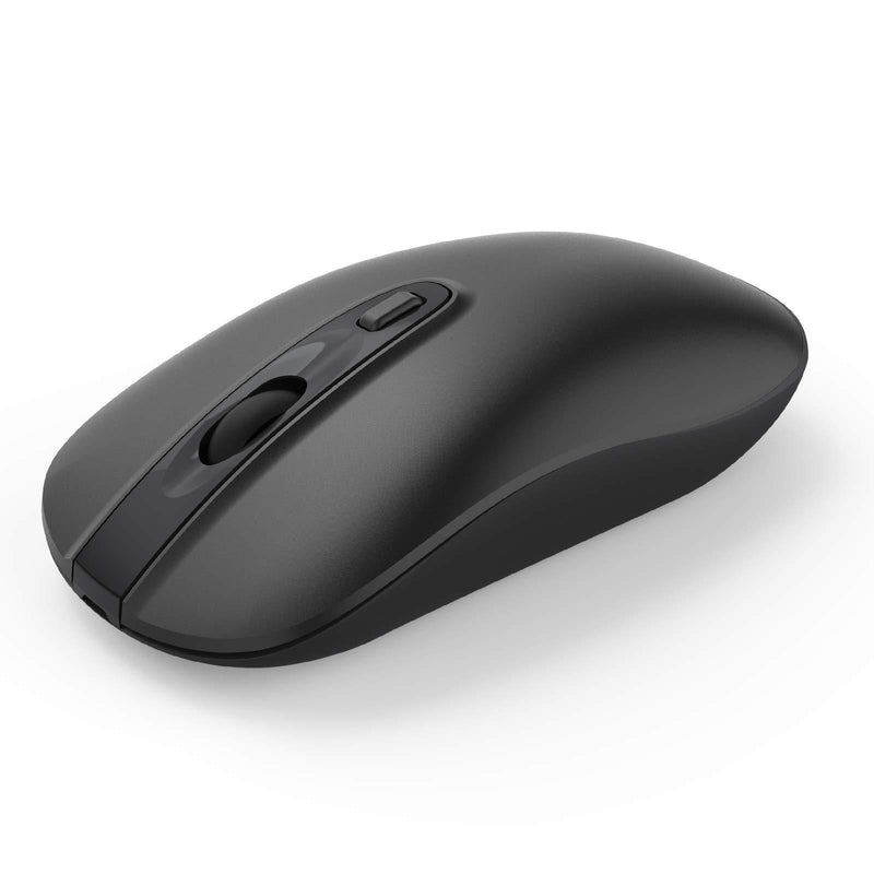 Wireless Bluetooth Mouse,cimetech Rechargeable 4.0/2.4G Cordless Mouse Dual Mode Slim Ergonomic Mouse for Laptop, PC, Windows Mac Android OS Tablet (Dual-Mode Black) Dual-Mode Black