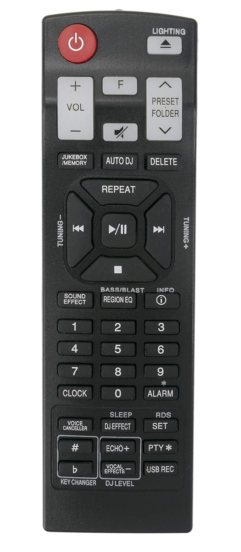 AKB74955331 Replaced Remote Fit for LG Mini Hi-Fi System CK43 CKD43F CK56 CKS57F Cms4550f Cms4550w CM4560 CJS45W CJ65 CJS65F CJ45 CJS45F FH6 CJ98 NJ98F