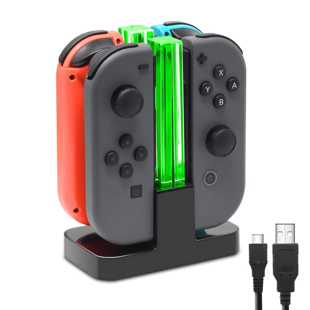 FastSnail Charging Dock Compatible with Nintendo Switch for Joy Con with Lamppost LED Indication, Charger Stand Station Compatible with Joy Cons with Charging Cable