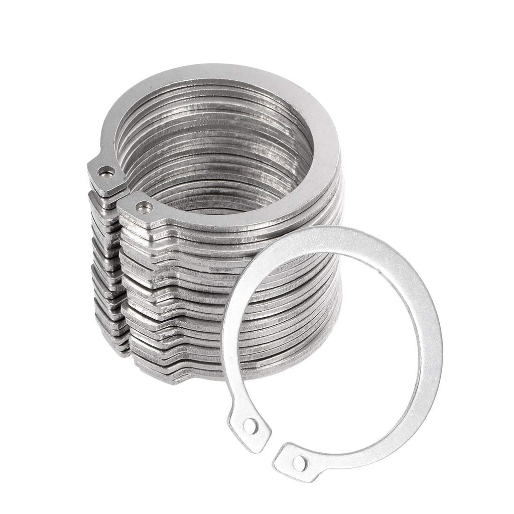 uxcell 42.7mm External Circlips C-Clip Retaining Shaft Snap Rings 304 Stainless Steel 20pcs