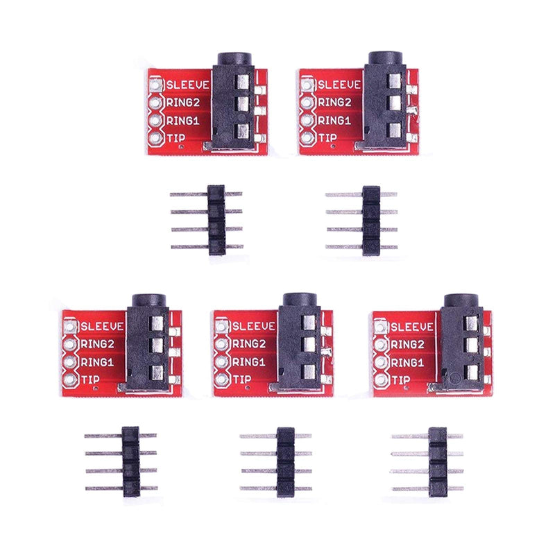 Onyehn TRRS 3.5mm Audio Jack Breakout Headphone Video Audio MP3 Jack Module for Arduino (Pack of 5pcs)