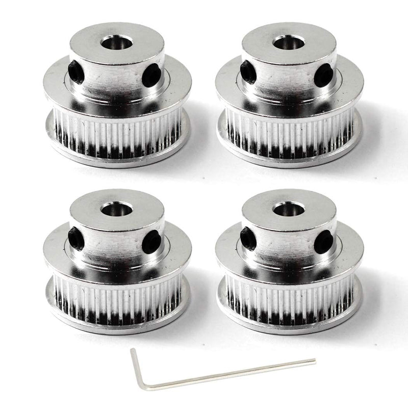 GT2 Timing Belt Pulley 40 Teeth 8mm Bore for 3D Printer CNC 6mm Width Belt Pack of 4 (Wrench Included) 40 teeth bore 8mm width 6mm