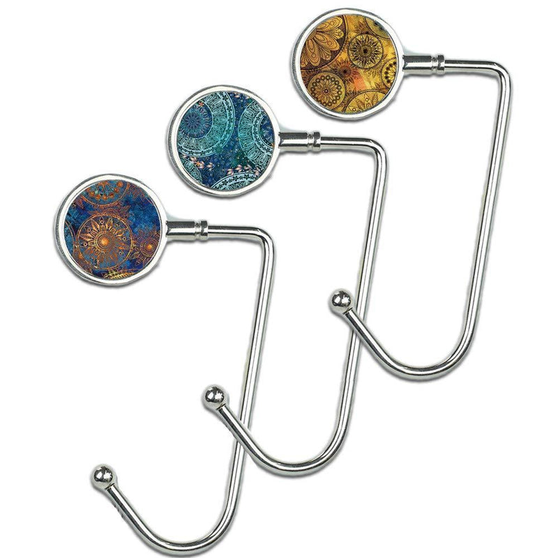 Cheliz Purse Hook Set of 3 - Hanger Table Hanger Holder Womens Bag Storage (long3-Flower) 3-flower