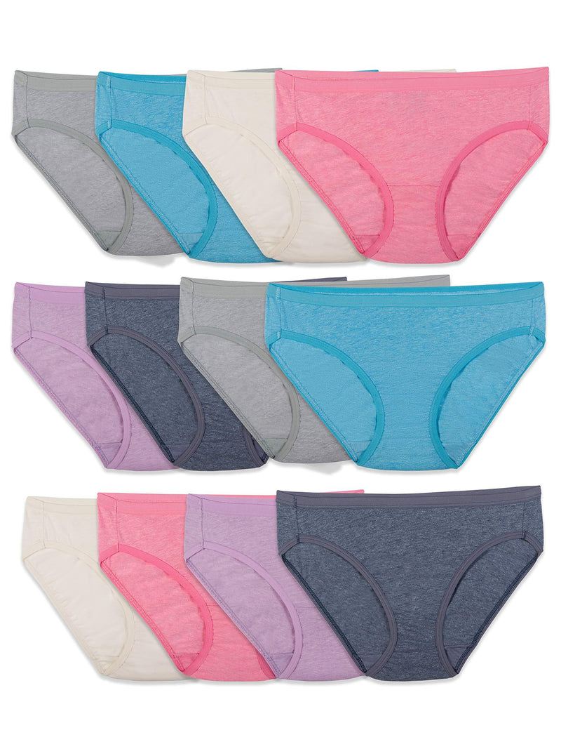 Fruit of the Loom Women's Underwear Beyondsoft Panties (Regular & Plus Size) Bikini 5 Bikini - Cotton Blend - 12 Pack