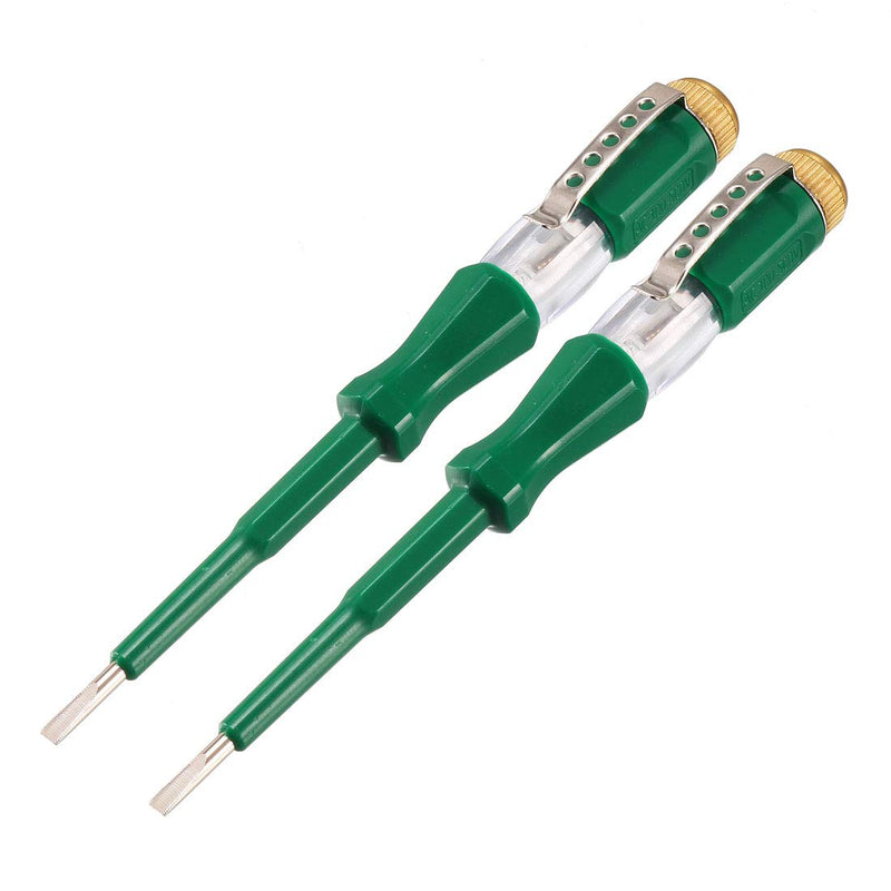 uxcell Tester Screwdriver, Voltage Tester Pen Light Circuit Tester Electric Test Pen Screwdriver 3mm Slot AC100-500V 2pcs