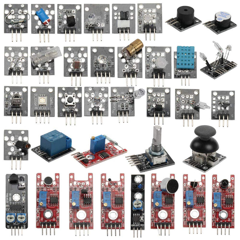 Comidox 37/Set Sensor Assortment Kit 37 in 1 Sensor Module Starter Kit for Arduino MCU Educ(Infrared/Temperature/Avoid Obstacle/Buzzer Sensor etc)