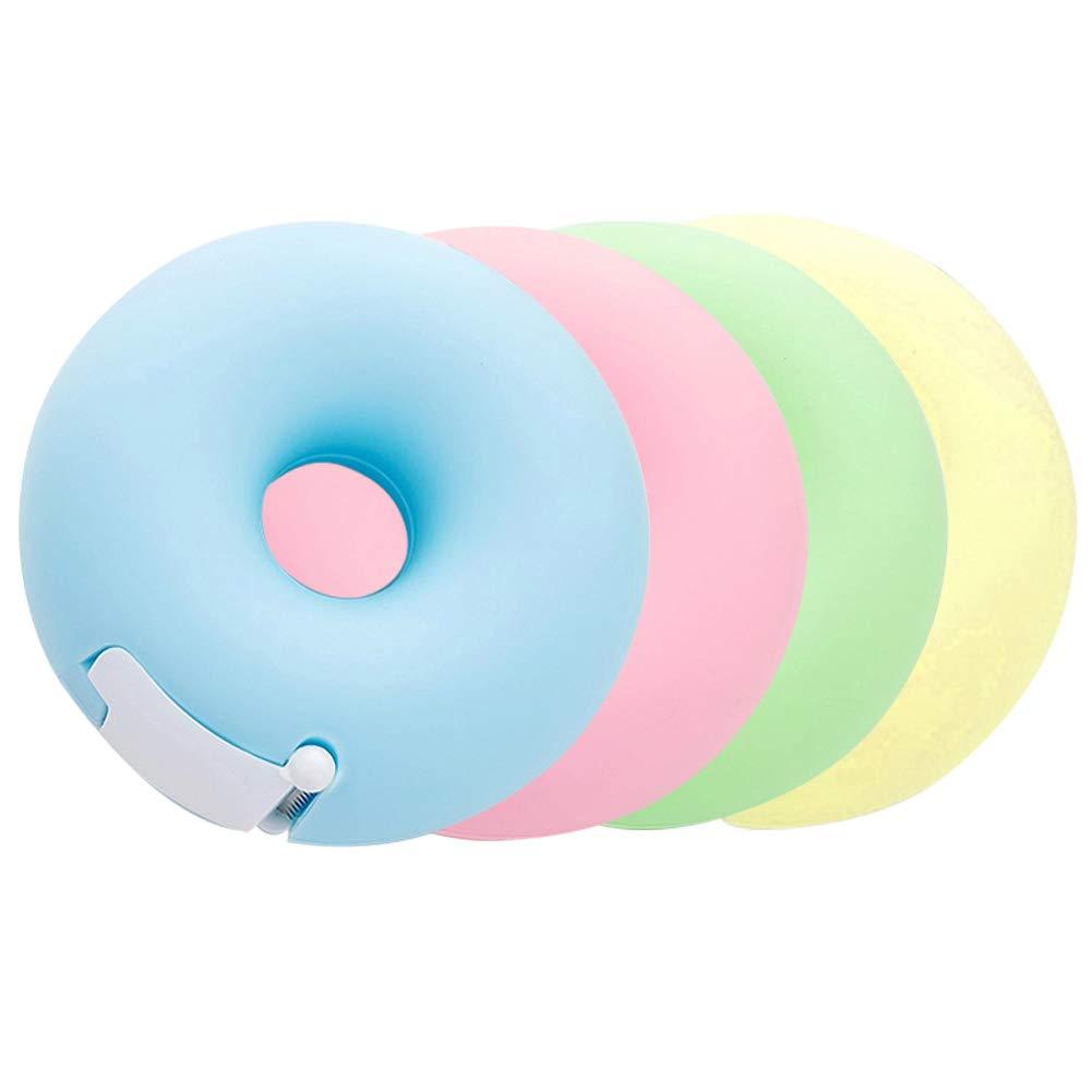 Loghot Plastic Portable Tape Dispenser Creative Cartoon Colorful Roll Tape Organizer Mixed Color (4PCS Donut) 4PCS Donut