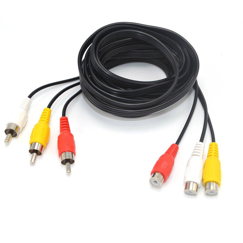 Xenocam 15FT RCA Audio/Video Composite Cable DVD/VCR/SAT Yellow/White/red connectors 3 Male to 3 Female 15 FT Male to 3 Female…
